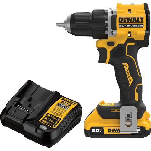 ATOMIC COMPACT SERIES Brushless Cordless Drill/Driver Kit, Lithium-Ion, 20 V, 1/2" Chuck Pronet Distribution