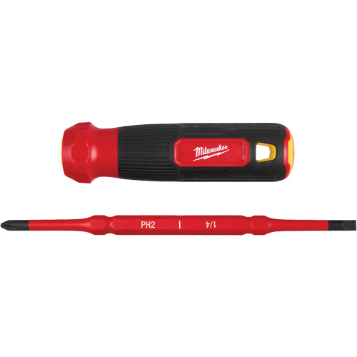 2-in-1 1000V Insulated Flip Shank Multi-Bit Screwdriver, 8-4/5" L, Cushion Grip Handle Pronet Distribution