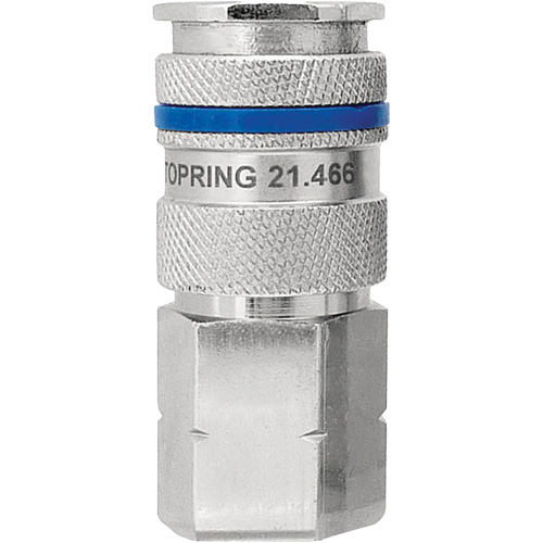 Raccord industriel rapide QUIKSILVER, Laiton nickel&eacute;, 3/8", NPT femelle, 435 PSI Pronet Distribution