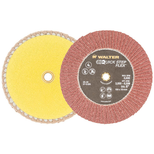 Disque &agrave; lamelles QUICK-STEP FLEX, 6" x Type 29, Grain 60, Oxyde d'aluminium Pronet Distribution