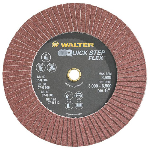 Disque &agrave; lamelles QUICK-STEP FLEX, 6" x Type 29, Grain 80, Oxyde d'aluminium Pronet Distribution