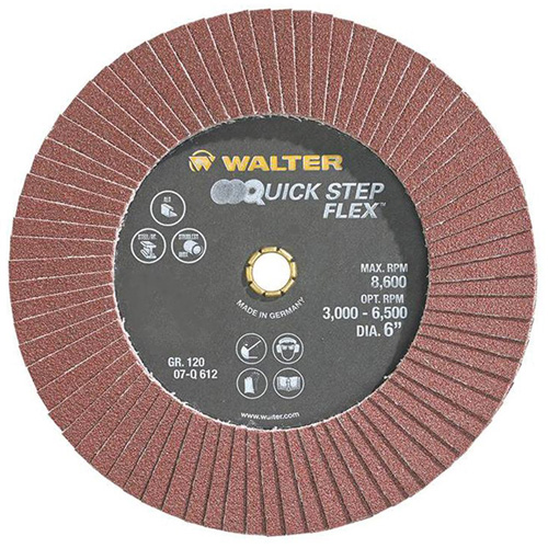 Disque &agrave; lamelles QUICK-STEP FLEX, 6" x Type 29, Grain 120, Oxyde d'aluminium Pronet Distribution