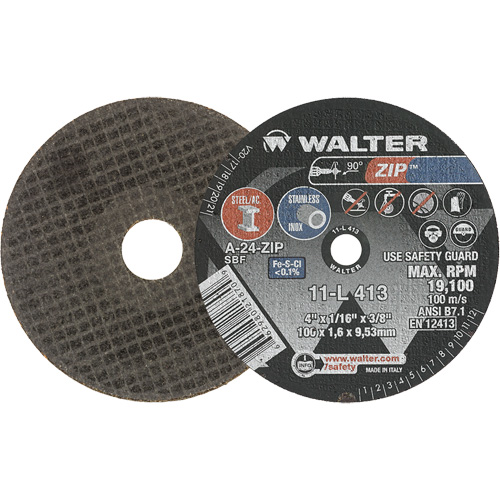 Zip Cut-Off Wheel, 4" x 1/16", 3/8" Arbor, Type 1, Aluminum Oxide, 19100 RPM Pronet Distribution