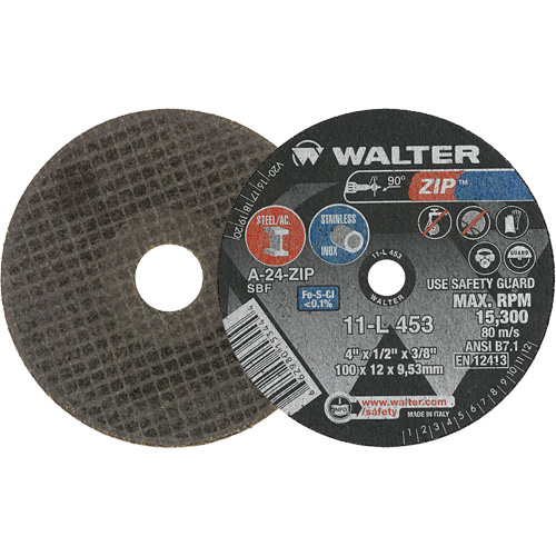 Zip Cut-Off Wheel, 4" x 1/2", 3/8" Arbor, Type 1 Pronet Distribution