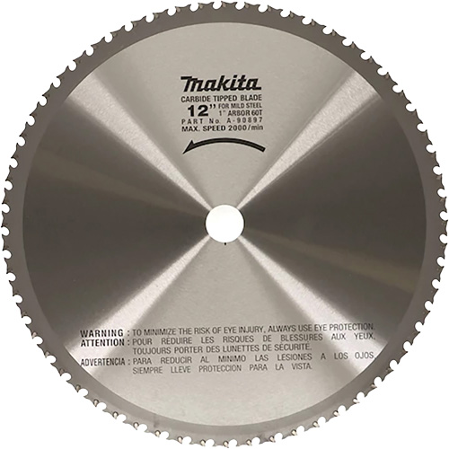Cut Off Saw Blade for Portable Cut Off Saws, 12", 60 Teeth, Metal Use Pronet Distribution