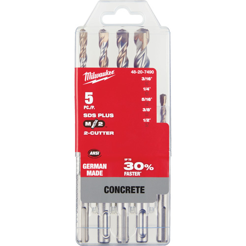 Jeu de forets pour marteau perforateur M/2 SDS-Plus, 5 morceaux, Carbure Pronet Distribution