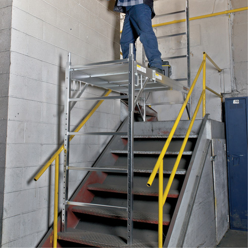 Mobile Work Scaffolding - Maxi Square Scaffolding, Aluminum Frame, 74" D x 75" H Pronet Distribution