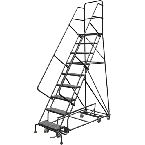 &eacute;chelles roulantes multidirectionnelles, 9 marches, Largeur de la marche 24", Hauteur de la plateforme 90", Acier Pronet Distribution