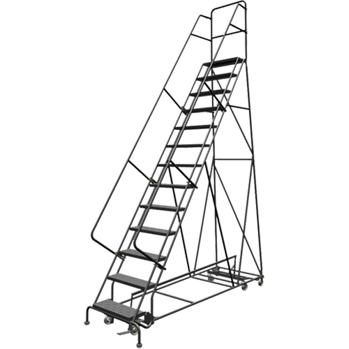 &eacute;chelles roulantes multidirectionnelles, 13 marches, Largeur de la marche 24", Hauteur de la plateforme 130", Acier Pronet Distribution
