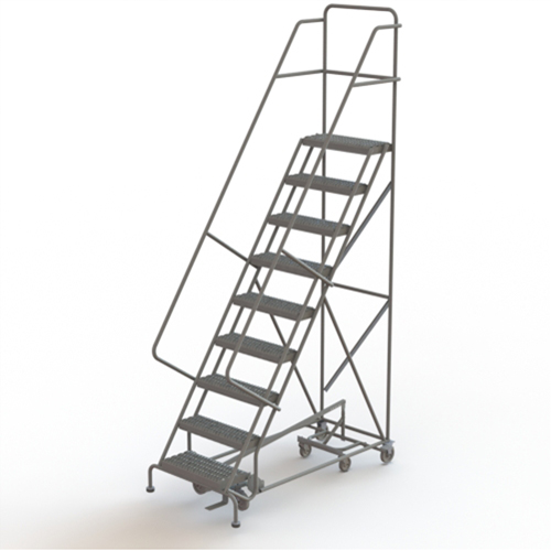 &eacute;chelles roulantes multidirectionnelles, 9 marches, Largeur de la marche 24", Hauteur de la plateforme 90", Acier Pronet Distribution