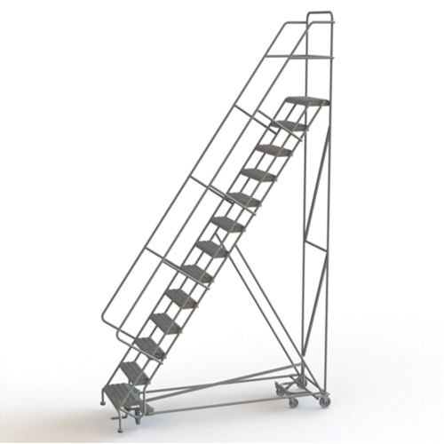 &eacute;chelles roulantes multidirectionnelles, 13 marches, Largeur de la marche 24", Hauteur de la plateforme 130", Acier Pronet Distribution