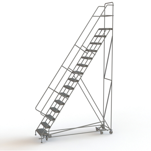 &eacute;chelles roulantes multidirectionnelles, 15 marches, Largeur de la marche 24", Hauteur de la plateforme 150", Acier Pronet Distribution