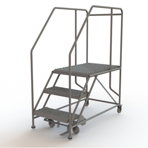 Plateforme de travail mobile, Acier, 3 Marches, 30" ha, 35" p, 24" Marche, Stri&eacute; Pronet Distribution