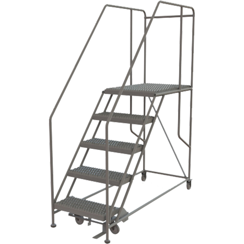 Mobile Work Platform, Steel, 5 Steps, 50" H, 35" D, 24" Step, Serrated Pronet Distribution