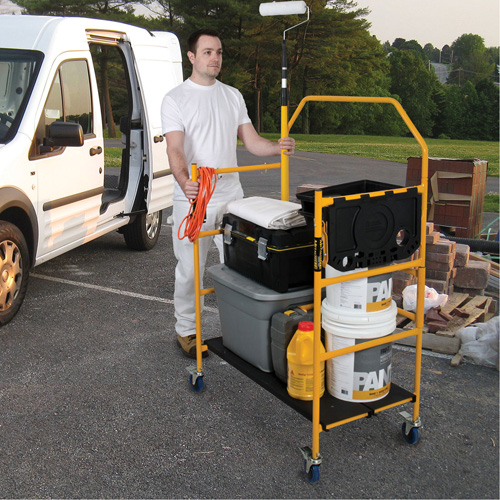 nsemble d'&eacute;chafaudage &agrave; montant de s&eacute;curit&eacute; & tablette pour outils de 4' Jobsite Series, Cadre Acier, 49-1/2" p x 57-3/4" h Pronet Distribution