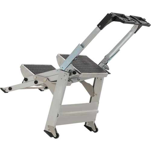 &eacute;chelle escabeau avec roues pivotantes, 2 marches, 23" x 21" x Hauteur 34,50" Pronet Distribution