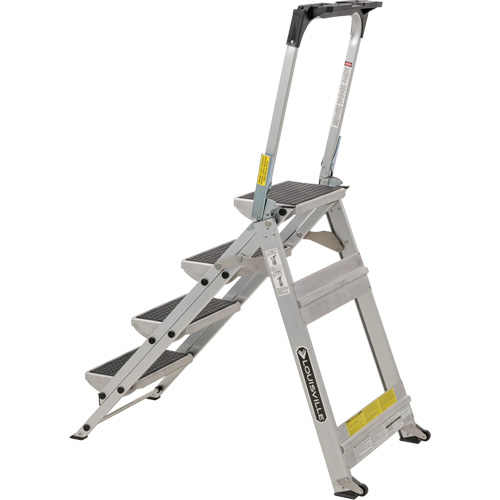 Tilt & Roll Step Stool Ladder, 4 Steps, 44.25" x 22.13" x 59" High Pronet Distribution