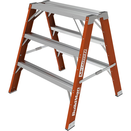 Escabeau chevalet &eacute;tabli Buildman, 3' ha x 34,75" la x 33,25" pr, Capacit&eacute; de 300 lb, Fibre de verre Pronet Distribution