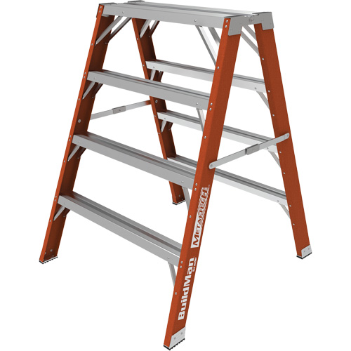 Escabeau chevalet &eacute;tabli Buildman, 4' ha x 36,25" la x 40,5" pr, Capacit&eacute; de 300 lb, Fibre de verre Pronet Distribution