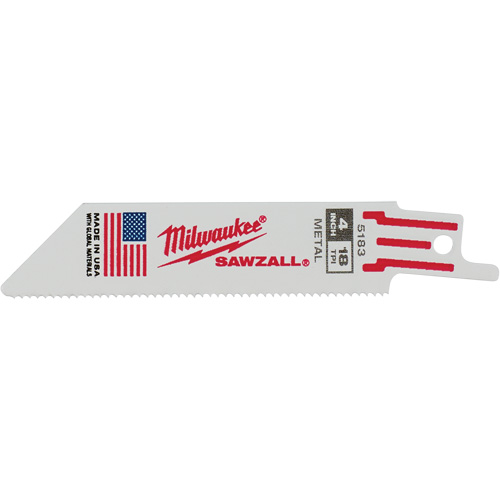 Lame de scie alternative Sawzall, Bim&eacute;tal, 18 Dents par pouce, 4" lo x 3/4" la Pronet Distribution