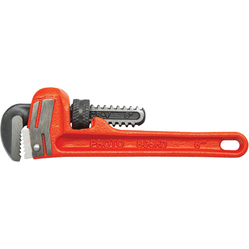 Cl&eacute; &agrave; tuyau en fonte robuste, Cap des m&acirc;choires 3/4", Longueur 6", Fini Rev&ecirc;tement en poudre, Prise Aucune Pronet Distribution