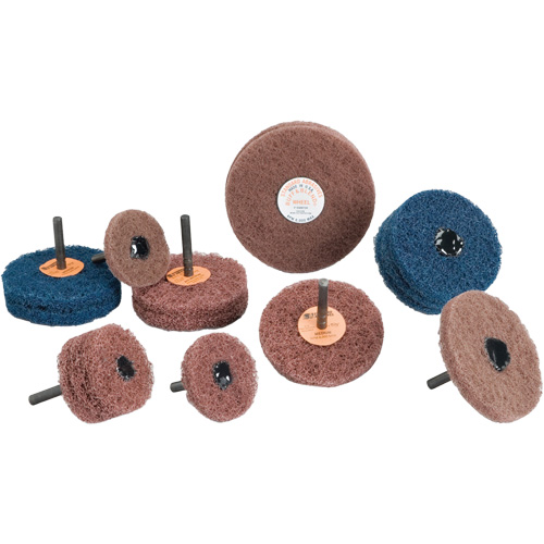 Standard Abrasives Buff & Blend Wheel, 3" Dia. x 1/4" W, 1/4" Arbor, Aluminum Oxide Pronet Distribution