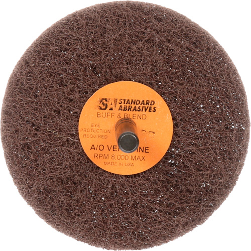 Standard Abrasives Buff & Blend Wheel, 3" Dia. x 1" W, 1/4" Arbor, Aluminum Oxide Pronet Distribution