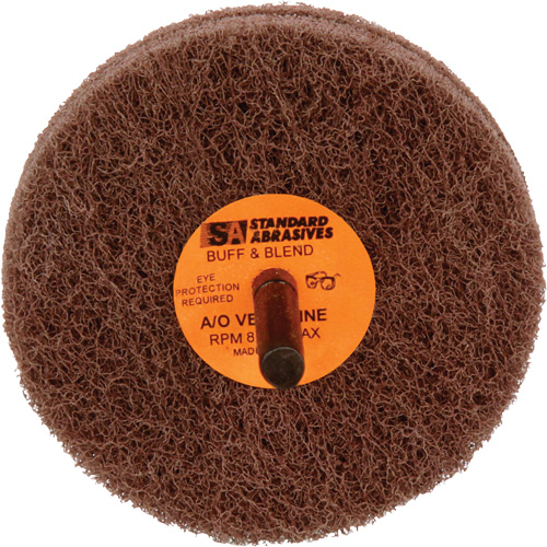 Standard Abrasives 2-Ply Buff & Blend Wheel, 3" Dia. x 2" W, 1/4" Arbor, Aluminum Oxide Pronet Distribution