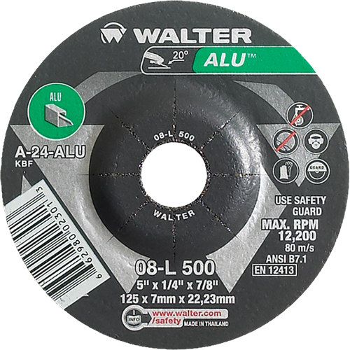 Meules en aluminium &agrave; moyeu d&eacute;port&eacute;, 5" x 1/4", Arbre 7/8", Type 27 Pronet Distribution