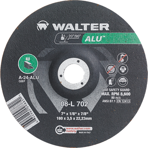 Depressed Centre Grinding Wheels - Aluminium Type 27, 7" x 1/8", 7/8" Arbor, Type 27 Pronet Distribution