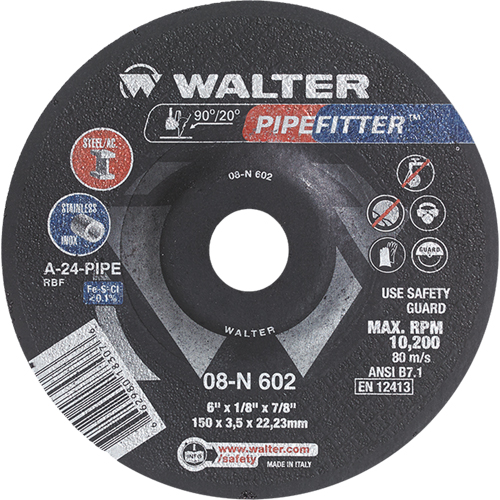 Meule PIPEFITTER, 5" x 1/8", Arbre 7/8", Type 27 Pronet Distribution