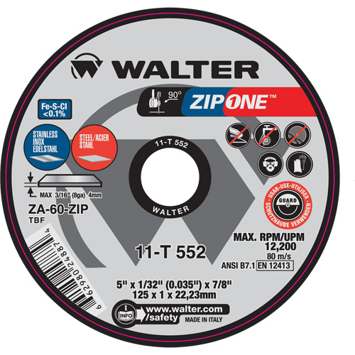 Zip One Cut-Off Wheel, 4-1/2" x 1/32", 7/8" Arbor, Type 1 Pronet Distribution
