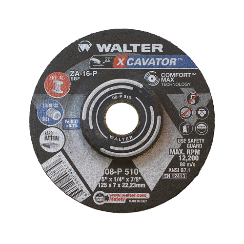 XCAVATOR Grinding Wheel, 5" x 1/4", 7/8"/5/8"-11 Arbor, Zirconium, Type 27 Pronet Distribution