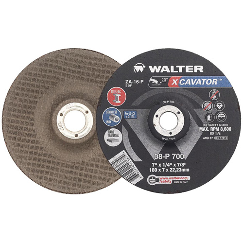 Meule XCAVATOR, 7" x 1/4", Arbre 7/8", Zirconium, Type 27 Pronet Distribution