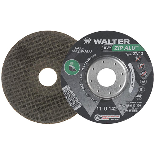 Zip Alu Cut-Off Wheel, 5" x 3/64", 7/8" Arbor, Type 27, Aluminum Oxide, 12200 RPM Pronet Distribution