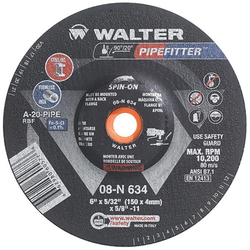 Meule PIPEFITTER, 6" x 5/32", Oxyde d'aluminium, Type 27 Pronet Distribution