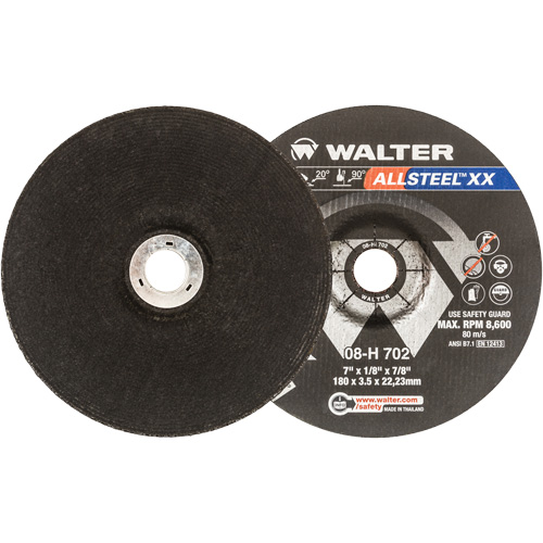 Meules &agrave; moyeu d&eacute;port&eacute; ALLSTEEL XX, 7" x 1/8", Arbre 7/8", Type 27 Pronet Distribution