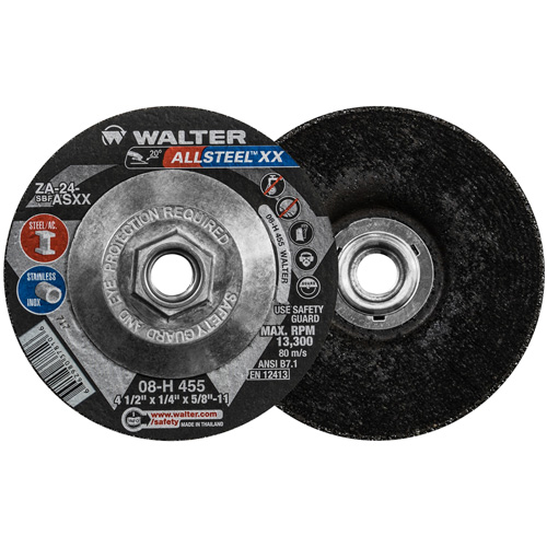 Meule HP XX, 4-1/2" x 1/4", Arbre 5/8"-11, Oxyde d'aluminium, Type 27 Pronet Distribution