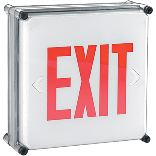 Enseignes Exit Aqua NEMA 4x, DEL, &agrave; raccordement fixe, 11-3/4" lo x 11-3/4" la, Anglais Pronet Distribution