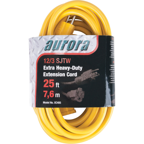 Cordon rallonge en vinyle, Ext&eacute;rieur, SJTW, AWG 12/3, 15 A, 25' Pronet Distribution
