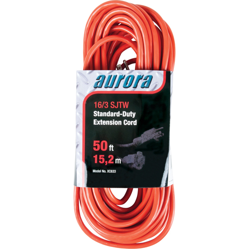 Extension Cord, Indoor/Outdoor, SJTW, 16/3 AWG, 13 A, 50' Pronet Distribution