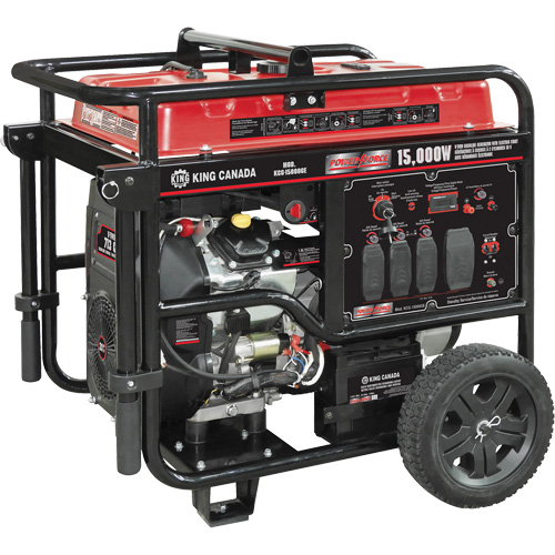 G&eacute;n&eacute;ratrice &agrave; essence &agrave; deux cylindres en V, 15 000 W de surtension, 12 500 W nominale, 120 V/240 V, R&eacute;servoir de 40 L Pronet Distribution