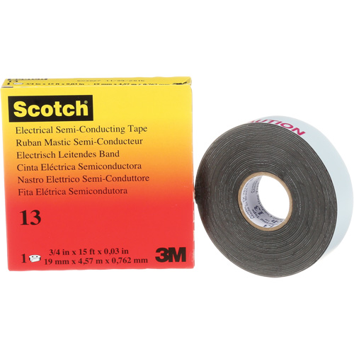 Scotch&reg; Electrical Semi-Conducting Tape, 19 mm (3/4") x 4.6 m (15'), Black, 30 mils Pronet Distribution