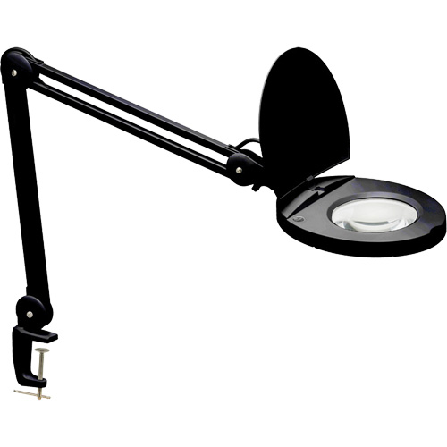 Lampe loupe ajustable, Dioptrie 3, Ampoule DEL, Bras de 47", Pinces serre-joints, Noir Pronet Distribution