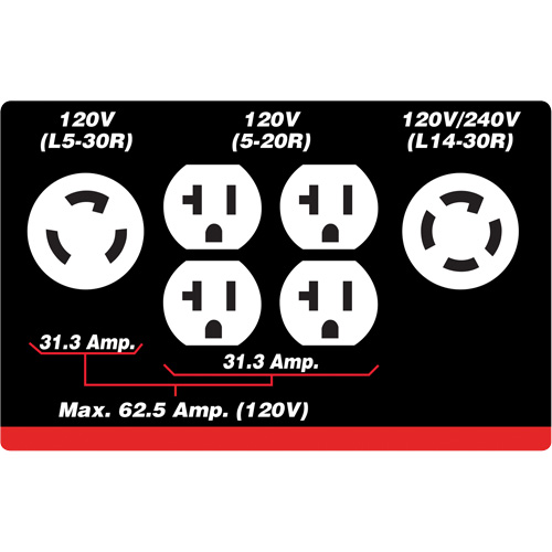 G&eacute;n&eacute;ratrice &agrave; essence &agrave; d&eacute;marreur &eacute;lectrique, 10000 W de surtension, 7500 W nominale, 120 V/240 V, R&eacute;servoir de 25 L Pronet Distribution