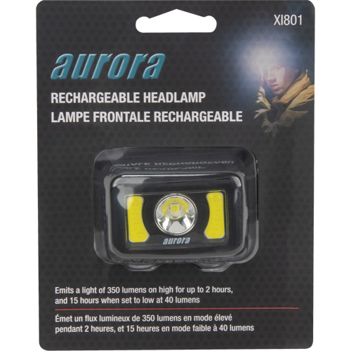 Lampe frontale, DEL, 350 lumens, 2 hres de fonctionnement, piles Rechargeable Pronet Distribution