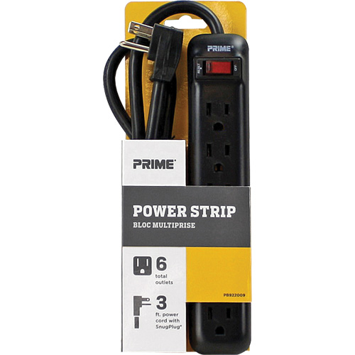Bloc multiprise, 6 Prise(s), 3', 15 A, 1875 W, 125 V Pronet Distribution