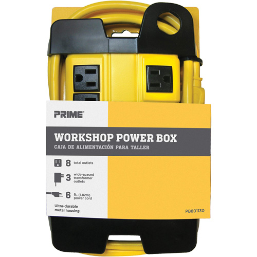 Bloc d'alimentation pour atelier, 8 Prise(s), 6', 15 A, 1875 W, 125 V Pronet Distribution