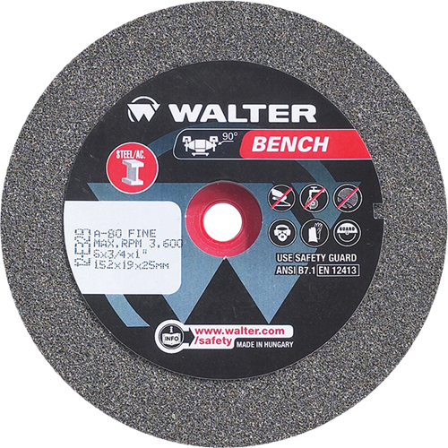 Bench Grinding Wheel, 6" x 3/4", 1" Arbor, 1 Pronet Distribution