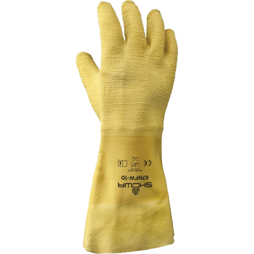 Gants pour usage g&eacute;n&eacute;ral 67NFW, 10/Grand, R&ecirc;vetement Latex de caoutchouc, Enveloppe en Coton Pronet Distribution